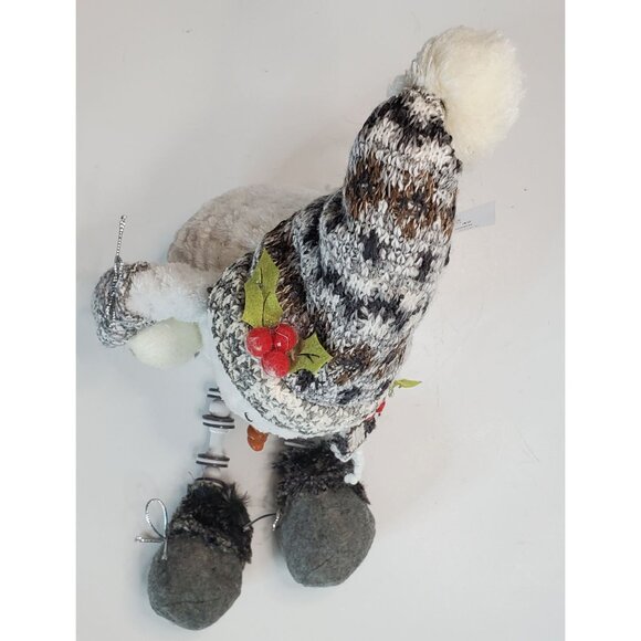 Gerson Kohl's 12" Grey Snowman Plush Figure With Knit Hat & Scarf Button Legs - Picture 5 of 9